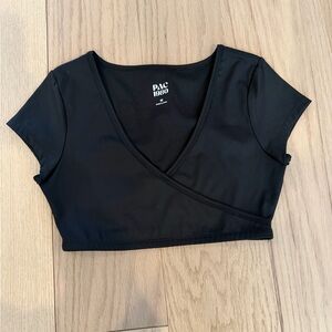 NWOT Black Wrap Crop Top